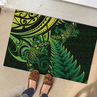 New Zealand Lizard Rubber Doormat Silver Fern Aotearoa Maori Green Version LT14 - Polynesian Pride