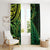 New Zealand Lizard Window Curtain Silver Fern Aotearoa Maori Green Version