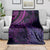 New Zealand Lizard Blanket Silver Fern Aotearoa Maori Purple Version