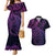 New Zealand Lizard Couples Matching Mermaid Dress and Hawaiian Shirt Silver Fern Aotearoa Maori Purple Version