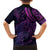 New Zealand Lizard Family Matching Long Sleeve Bodycon Dress and Hawaiian Shirt Silver Fern Aotearoa Maori Purple Version