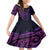 New Zealand Lizard Family Matching Long Sleeve Bodycon Dress and Hawaiian Shirt Silver Fern Aotearoa Maori Purple Version