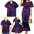 New Zealand Lizard Family Matching Mermaid Dress and Hawaiian Shirt Silver Fern Aotearoa Maori Purple Version