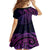 New Zealand Lizard Family Matching Off Shoulder Maxi Dress and Hawaiian Shirt Silver Fern Aotearoa Maori Purple Version