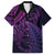 New Zealand Lizard Family Matching Off Shoulder Maxi Dress and Hawaiian Shirt Silver Fern Aotearoa Maori Purple Version