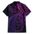 New Zealand Lizard Family Matching Off Shoulder Maxi Dress and Hawaiian Shirt Silver Fern Aotearoa Maori Purple Version