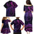 New Zealand Lizard Family Matching Puletasi and Hawaiian Shirt Silver Fern Aotearoa Maori Purple Version