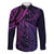 New Zealand Lizard Family Matching Puletasi and Hawaiian Shirt Silver Fern Aotearoa Maori Purple Version