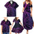 New Zealand Lizard Family Matching Summer Maxi Dress and Hawaiian Shirt Silver Fern Aotearoa Maori Purple Version