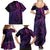 New Zealand Lizard Family Matching Summer Maxi Dress and Hawaiian Shirt Silver Fern Aotearoa Maori Purple Version