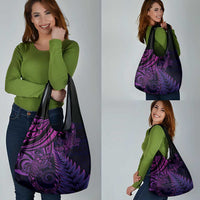 New Zealand Lizard Grocery Bag Silver Fern Aotearoa Maori Purple Version LT14 - Polynesian Pride