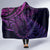 New Zealand Lizard Hooded Blanket Silver Fern Aotearoa Maori Purple Version