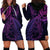 New Zealand Lizard Hoodie Dress Silver Fern Aotearoa Maori Purple Version