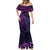 New Zealand Lizard Mermaid Dress Silver Fern Aotearoa Maori Purple Version