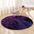 New Zealand Lizard Round Carpet Silver Fern Aotearoa Maori Purple Version