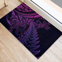 New Zealand Lizard Rubber Doormat Silver Fern Aotearoa Maori Purple Version LT14 - Polynesian Pride