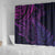 New Zealand Lizard Shower Curtain Silver Fern Aotearoa Maori Purple Version