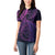 New Zealand Lizard Women Polo Shirt Silver Fern Aotearoa Maori Purple Version