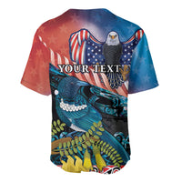 Personalised United States And New Zealand Baseball Jersey USA Eagle With Kowhai Aotearoa Tui Bird