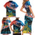 Personalised United States And New Zealand Family Matching Short Sleeve Bodycon Dress and Hawaiian Shirt USA Eagle With Kowhai Aotearoa Tui Bird