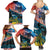 Personalised United States And New Zealand Family Matching Summer Maxi Dress and Hawaiian Shirt USA Eagle With Kowhai Aotearoa Tui Bird