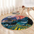 Personalised United States And New Zealand Round Carpet USA Eagle With Kowhai Aotearoa Tui Bird