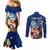 Personalised United States And Guam Couples Matching Mermaid Dress and Long Sleeve Button Shirt USA Eagle With Guahan Seal Tropical Vibes