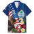 Personalised United States And Guam Family Matching Long Sleeve Bodycon Dress and Hawaiian Shirt USA Eagle With Guahan Seal Tropical Vibes