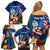 Personalised United States And Guam Family Matching Off Shoulder Short Dress and Hawaiian Shirt USA Eagle With Guahan Seal Tropical Vibes