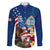 Personalised United States And Guam Family Matching Puletasi and Hawaiian Shirt USA Eagle With Guahan Seal Tropical Vibes