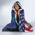 Personalised United States And Guam Hooded Blanket USA Eagle With Guahan Seal Tropical Vibes