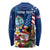 Personalised United States And Guam Long Sleeve Shirt USA Eagle With Guahan Seal Tropical Vibes