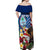 Personalised United States And Guam Off Shoulder Maxi Dress USA Eagle With Guahan Seal Tropical Vibes