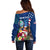 Personalised United States And Guam Off Shoulder Sweater USA Eagle With Guahan Seal Tropical Vibes