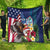 Personalised United States And Guam Quilt USA Eagle With Guahan Seal Tropical Vibes