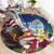 Personalised United States And Guam Round Carpet USA Eagle With Guahan Seal Tropical Vibes