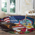 Personalised United States And Guam Round Carpet USA Eagle With Guahan Seal Tropical Vibes