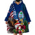 Personalised United States And Guam Wearable Blanket Hoodie USA Eagle With Guahan Seal Tropical Vibes