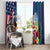 Personalised United States And Guam Window Curtain USA Eagle With Guahan Seal Tropical Vibes