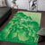 Aloha Hawaii Molokai Island Area Rug Hibiscus Tribal Honu Hawaiian Tattoo Green