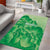 Aloha Hawaii Molokai Island Area Rug Hibiscus Tribal Honu Hawaiian Tattoo Green