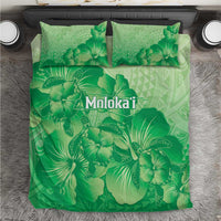 Aloha Hawaii Molokai Island Bedding Set Hibiscus Tribal Honu Hawaiian Tattoo Green LT14 Green - Polynesian Pride