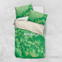 Aloha Hawaii Molokai Island Bedding Set Hibiscus Tribal Honu Hawaiian Tattoo Green LT14 US Twin 172cm x 218cm Green - Polynesian Pride