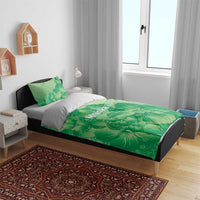 Aloha Hawaii Molokai Island Bedding Set Hibiscus Tribal Honu Hawaiian Tattoo Green LT14 - Polynesian Pride