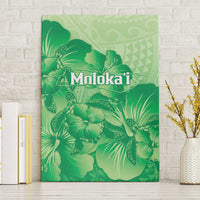 Aloha Hawaii Molokai Island Canvas Wall Art Hibiscus Tribal Honu Hawaiian Tattoo Green