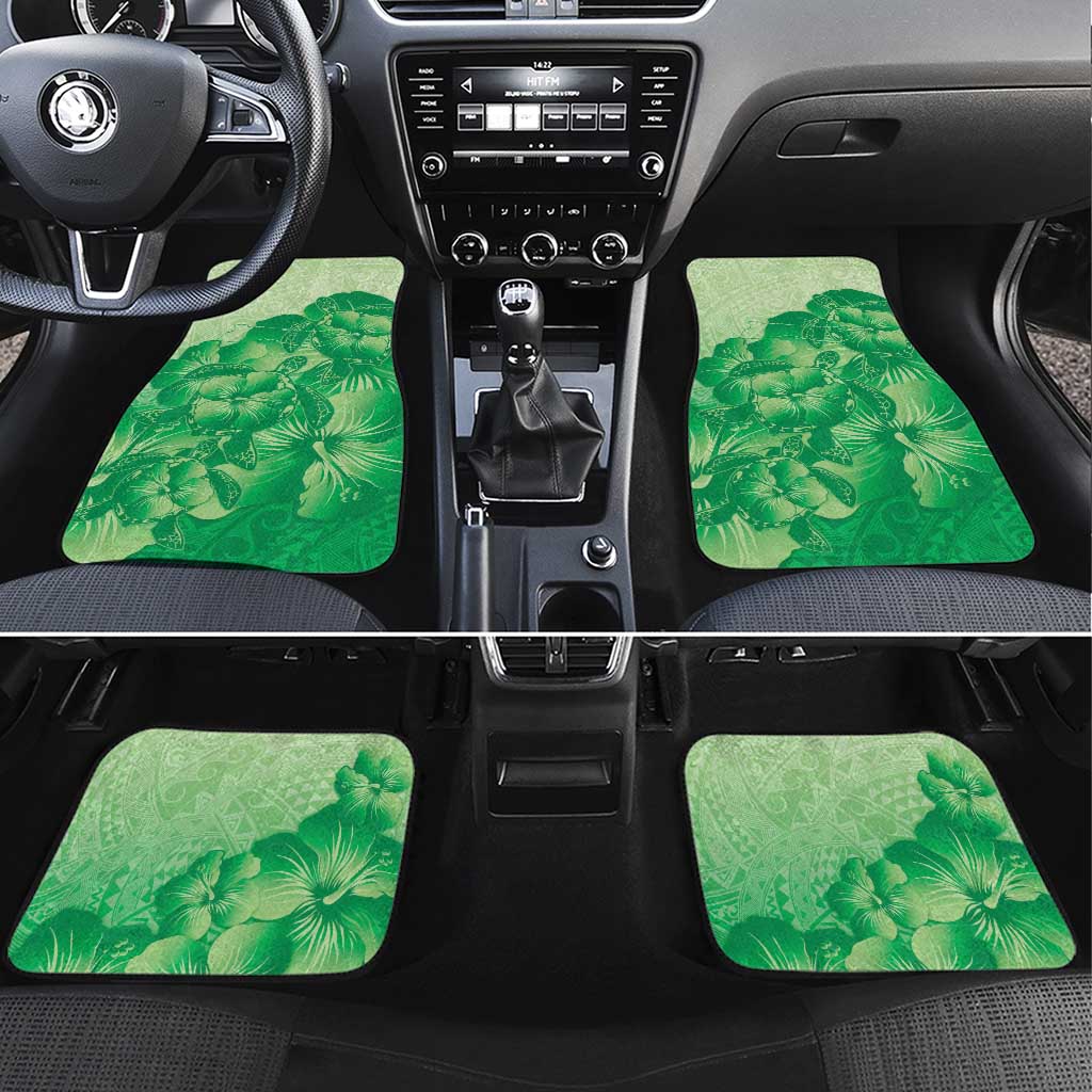 Aloha Hawaii Molokai Island Car Mats Hibiscus Tribal Honu Hawaiian Tattoo Green