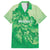 Aloha Hawaii Molokai Island Family Matching Puletasi and Hawaiian Shirt Hibiscus Tribal Honu Hawaiian Tattoo Green