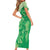 Aloha Hawaii Molokai Island Family Matching Short Sleeve Bodycon Dress and Hawaiian Shirt Hibiscus Tribal Honu Hawaiian Tattoo Green