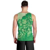Aloha Hawaii Molokai Island Men Tank Top Hibiscus Tribal Honu Hawaiian Tattoo Green