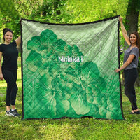 Aloha Hawaii Molokai Island Quilt Hibiscus Tribal Honu Hawaiian Tattoo Green